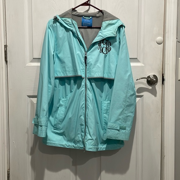 Charles River Apparel Jackets & Blazers - Women’s hoodie Lightweight rain jacket size Large. Monogrammed with KLT.